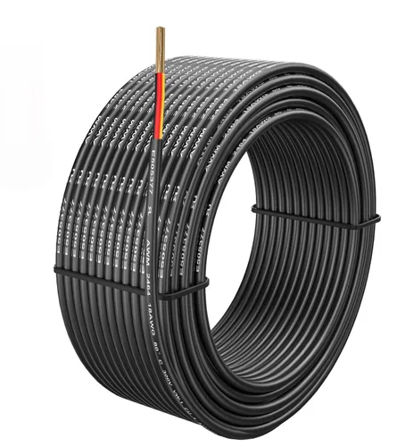 Cable eléctrico de 3 conductores de calibre 18, cable de PVC trenzado de 33 pies, cable de cobre sin oxígeno para cable de alimentación, cable LED