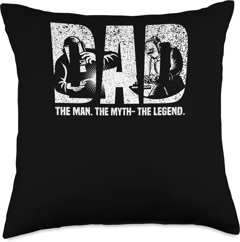Miniatura 4 de Welder Dad The Man Myth Legend Flame Metalsmith Fabricator Throw Pillow