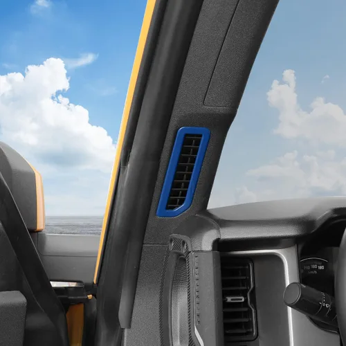 Miniatura 2 de Cubierta de anillo de ventilación interior para Ford Bronco 2021 2022 + 2/4 puertas (ABS, 2 piezas/juego, azul)
