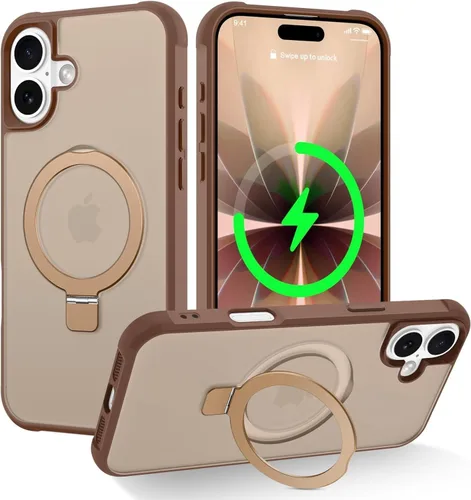 Miniatura 69 de CHAOFEnG Funda magnética compatible con iPhone 11 con soporte, prueba de caídas de grado militar, compatible con imán, anillo translúcido, parte