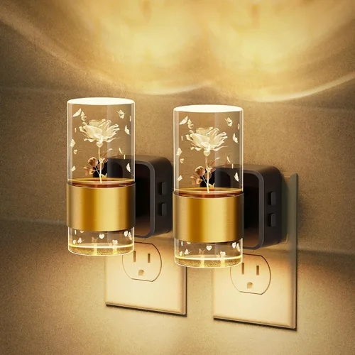 Miniatura 35 de JandCase Luz Nocturna de Vela, Luces Nocturnas que se Enchufan a la Pared, Blanco Suave 3000K, Brillo Ajustable 0-100LM, Sensor de Anochecer a
