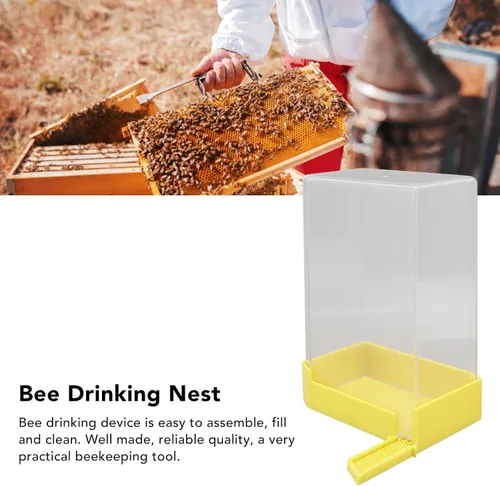 Miniatura 5 de Estación de riego de abejas, dispensador de bebida de gran capacidad de 37.2 fl oz con entrada cuadrada para abejas, herramienta de apicultura al