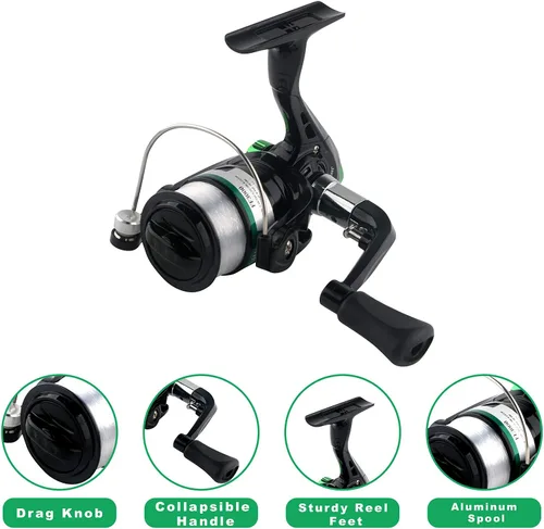 Miniatura 4 de Carrete telescópico de caña de pescar, carrete giratorio de caña de pescar ultraligero con bolsa de aparejos todo en uno, accesorios de pesca