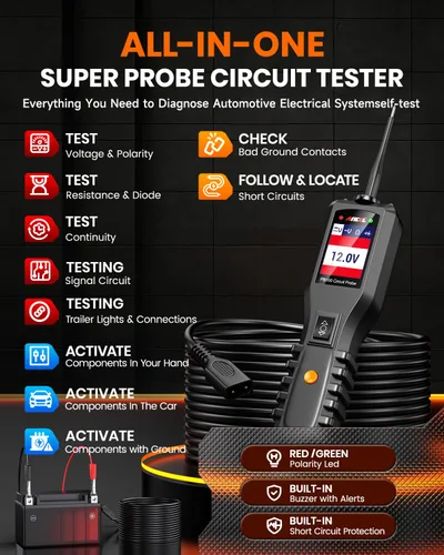 Miniatura 2 de ANCEL PB100 Kit con punta de prueba para circuitos automotrices para diagnóstico de vehículos medidor digital de voltaje energía eléctrica AVOmeter