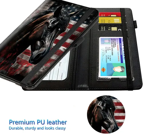 Miniatura 83 de Funda para chequera para hombres y mujeres, cartera de cuero RFID con ranuras para tarjetas de crédito, soporte de cheques duplicados personales