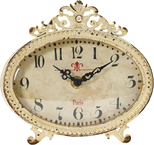 Miniatura 15 de Creative Co-Op Reloj de repisa de peltre envejecido verde
