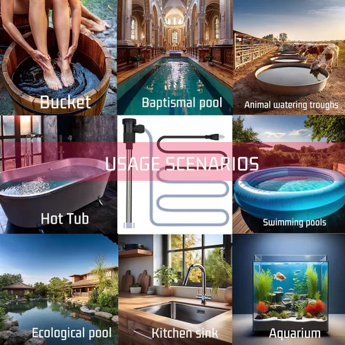 Miniatura 7 de Calentador de agua de inmersión de 240 V 3000 W para bañera de hidromasaje y piscina, calentador sumergible eléctrico portátil con control