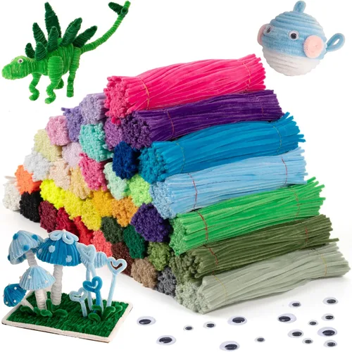 Miniatura 12 de Caydo 2600 piezas de limpiapipas a granel para flores, 40 colores surtidos, tallos de chenilla para proyectos creativos de arte y manualidades