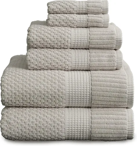 Miniatura 53 de NY Loft Juego de 4 toallas de baño 100% algodón, supersuaves y absorbentes, de secado rápido, 30 x 52 pulgadas, algodón texturizado y duradero