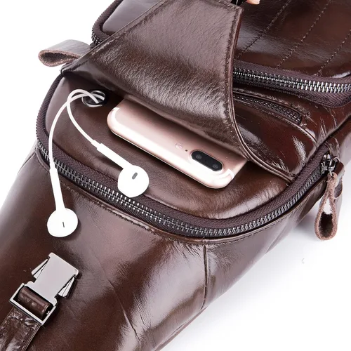 Miniatura 121 de LUKZIJAES Bolso bandolera de cuero genuino para hombre