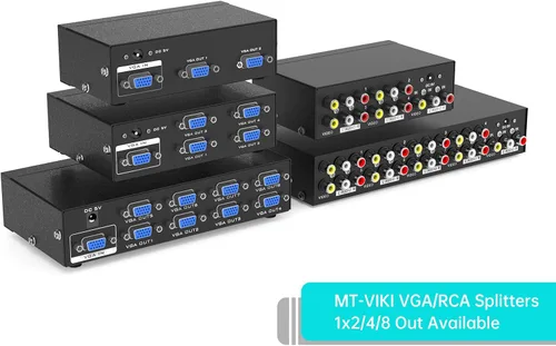 Miniatura 2 de MT-VIKI Distribución de audio de video compuesto de divisor RCA de 8 vías y 3 (1 en 8 salidas)