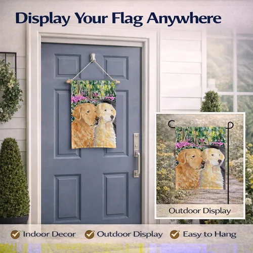 Miniatura 8 de Caroline's Treasures SS8974GF - Bandera decorativa para jardín con diseño de Golden Retriever para jardín, jardín, jardín, multicolor Golden