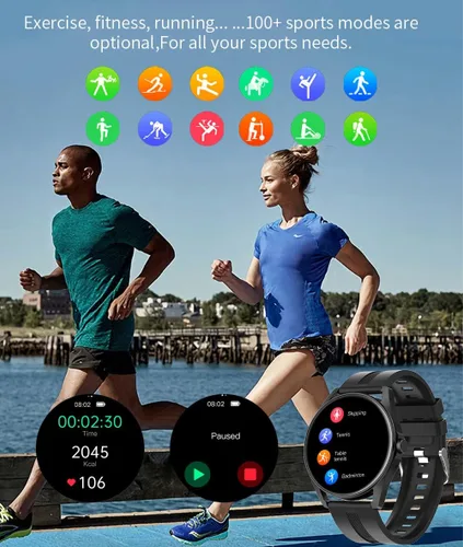 Miniatura 5 de Relojes inteligentes para hombres y mujeres Bluetooth marcación de llamadas/recordatorio de mensajes, reloj de fitness con frecuencia cardíaca