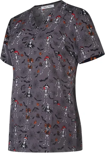 Miniatura 2 de Minty Mint Women's Halloween Medical Scrubs Top