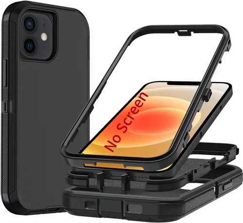 Miniatura 60 de Funda para iPhone X/i Phone Xs, 3 capas duradera funda de teléfono resistente protección para teléfono, a prueba de golpes a prueba de caídas a Negro