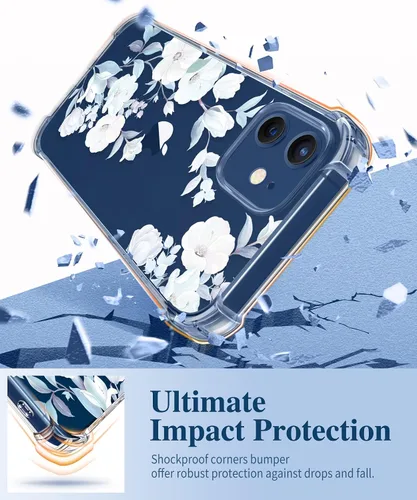 Miniatura 4 de GVIEWIN - Funda para iPhone 12 y iPhone 12 Pro con protector de pantalla + protector de lente de cámara, funda transparente suave y flexible