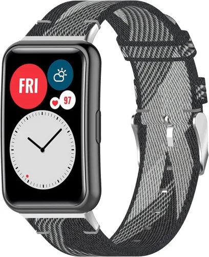 Miniatura 12 de Pulsera de nailon compatible con Huawei Watch Fit, Watch Fit New, Watch Fit New Edición Especial B39, correa de repuesto de silicona suave