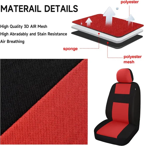 Miniatura 6 de VarCozy Fundas de Asientos de Automóvil Juego Completo, Fundas de Asientos de Banco Dividido Delantero y Trasero de Tela Transpirable