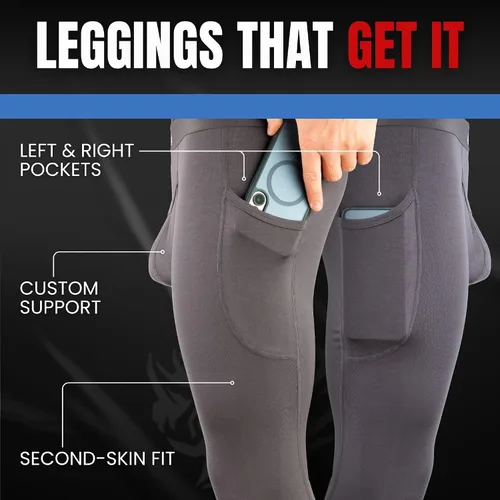 Miniatura 13 de Real Men ABCD Pouch - Pantalones de compresión para hombre, paquete de 1, 2 y 3, leggings para hombre, pantalones de yoga, medias, capa base