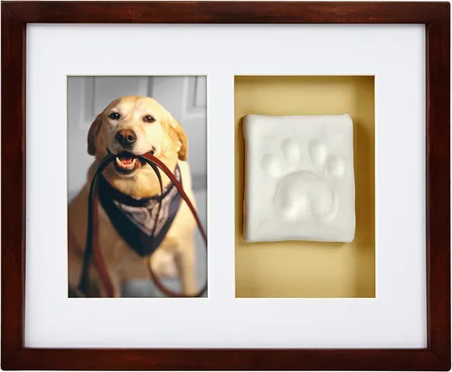 Miniatura 16 de Fotografía de recuerdo Pearhead con la huella de tu perro o gato , Espresso Marco de mesa con estampado de arcilla espresso