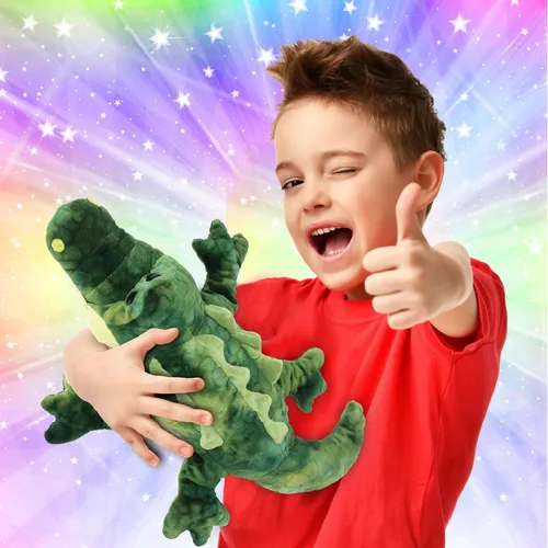 Miniatura 2 de DolliBu - Animal de peluche de cocodrilo, suave cocodrilo verde, adorable juguete de peluche de cocodrilo para jugar, lindo regalo de vida salvaje