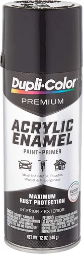 Dupli-Color EPAE100 - Pintura en aerosol de esmalte acrílico de alta calidad, color negro brillante, lata de aerosol de 12 onzas Brillo negro
