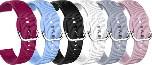 Paquete de 6 correas deportivas compatibles con AGPTEK LW31, correas de repuesto de goma transpirables y coloridas para mujeres y hombres para