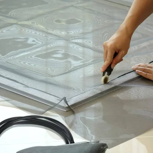 Miniatura 6 de Frienda Rejilla de pantalla de 250 pies, ranura de retención de pantalla de ventana negra de repuesto, soporte de malla dentada hueca para puerta