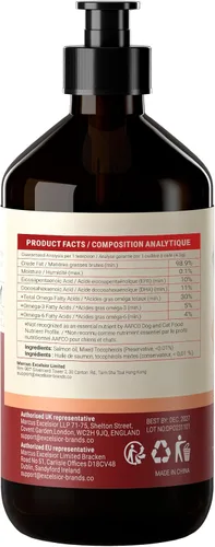 Miniatura 8 de ZENO Aceite de salmón salvaje de Alaska para perros y gatos, aceite de pescado puro para perros con Omega 3, suplementos de EPA y DHA para piel