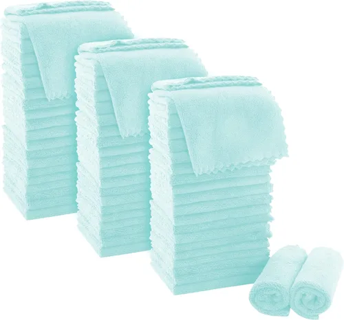 Miniatura 24 de MOONQUEEN Juego de Toallitas Ultra Suaves Premium - 12 x 12 pulgadas - Paquete de 72 - Secado Rápido - Paños de Baño de Terciopelo Coral Altamente