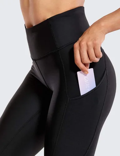 Miniatura 8 de CRZ YOGA Leggings térmicos con forro polar para mujer, 28 pulgadas, pantalones de senderismo cálidos de cintura alta con bolsillos, mallas