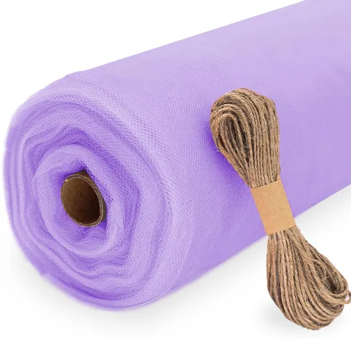 Miniatura 26 de Rollo de tela de tul, 54 pulgadas x 10 yardas (30 pies) de tul para decoración de boda, tutú de fiesta, telón de fondo, baby shower, faldas de mesa