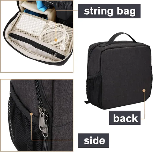 Miniatura 5 de BAIGIO Bolsa de inserción para cámara, funda interior de alta capacidad, a prueba de golpes y resistente al agua, bolsa interior para cámara DSLR