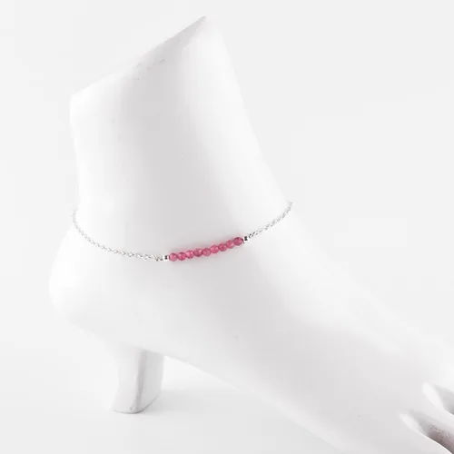 Miniatura 10 de YANARA Pulsera de tobillo para mujer, piedra de nacimiento natural, cuentas de piedras preciosas, tobillera delicada hecha a mano de 9 pulgadas +