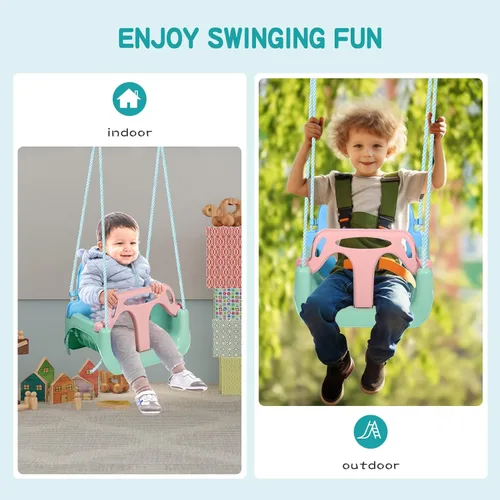 Miniatura 8 de RedSwing Asiento de columpio 3 en 1 para bebé, columpios para niños pequeños, antideslizantes, cómodos y seguros, desmontable para bebés y Azul