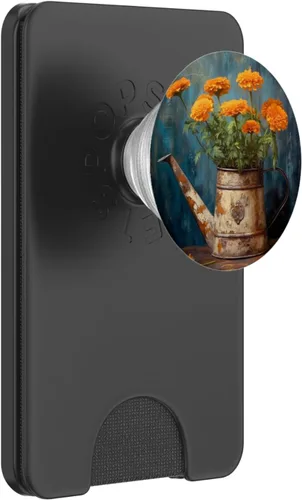 Miniatura 8 de Marigold Flower Floral Watering Can PopSockets Adhesive PopGrip