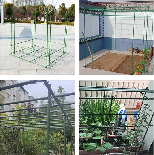 Miniatura 6 de 20 estacas para plantas de jardín, palitos de tomate para pepino, jaula de tomate en maceta, soporte de plantas, estacas de jardín montadas, D