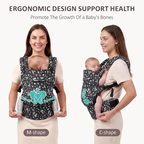 Miniatura 2 de FRUITEAM Portabebés, portabebés para niños pequeños con tamaño de asiento ajustable, cómodo y ergonómico portabebés recién nacido (7-25 libras)