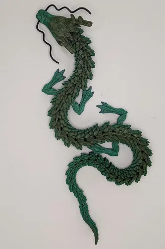 Miniatura 2 de Dragón impreso en 3D – Personalizable, hecho a pedido, juguete articulado del dragón mítico, regalo (M, negro con vientre verde lima)