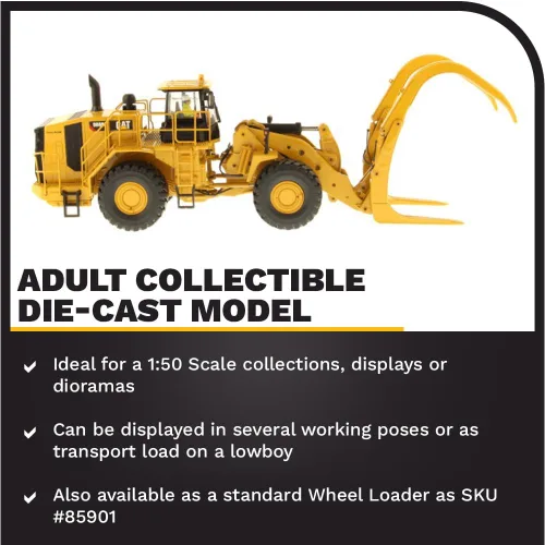 Miniatura 3 de Diecast Masters 1:50 Caterpillar 988K Cargadora de ruedas con garra - Serie High Line 85917