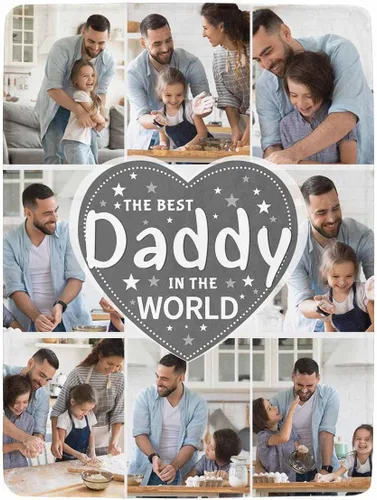 Miniatura 2 de Regalo para papá de hija manta personalizada con fotos, manta suave personalizada, regalo de cumpleaños para papá, manta del mejor papá del mundo