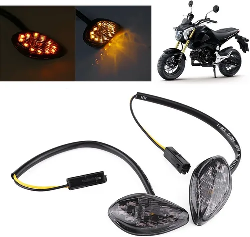 Miniatura 2 de Keenso 2 unids luz de giro de motocicleta, señales de giro al ras en forma de ojo para Grom 2014-2016