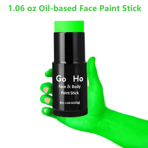 Miniatura 2 de Go Ho Barra de Pintura Facial Verde Amazon Mezclable en Crema (1.06 Oz), Pintura Corporal Verde Amazon de Cobertura Completa para Adultos y Niños