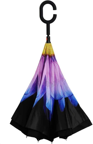 Miniatura 11 de Owen Kyne - Paraguas reversible y plegable de doble capa a prueba de viento, con soporte propio de diseño invertido, protección contra la lluvia