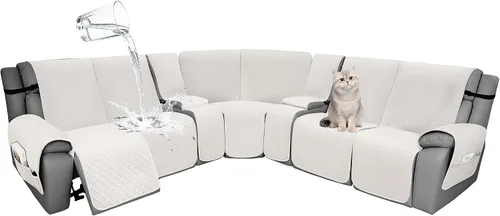 Miniatura 80 de Fundas de terciopelo 10% impermeables para sofá modular reclinable en forma de L, 1 pieza, fundas acolchadas para sofá reclinable esquinero, juego