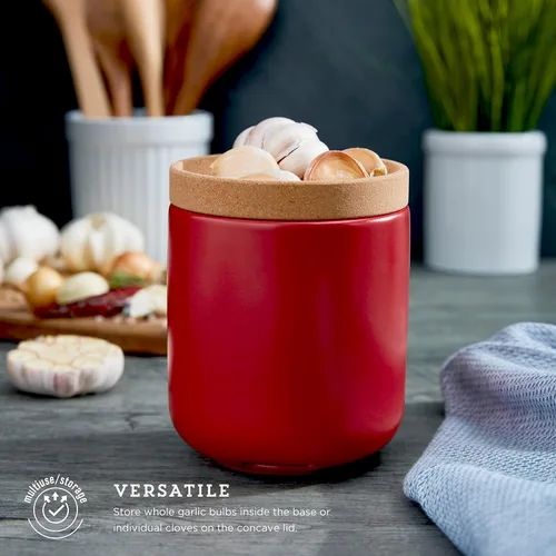 Miniatura 4 de Kamenstein Ajo transpirable de cerámica y corcho para permitir la frescura de la flor, tapa de corcho apilable que ahorra espacio, corcho natural