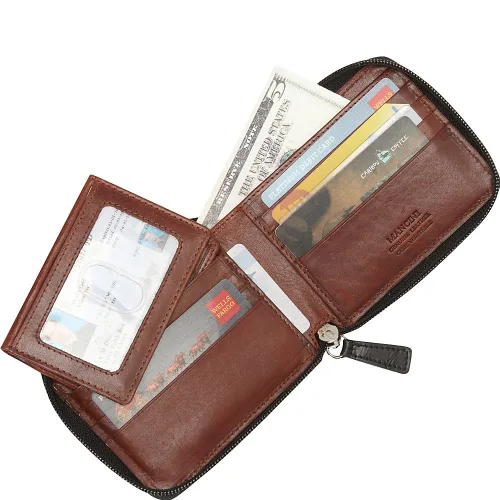 Miniatura 3 de Mancini Leather Goods Colección Casablanca Cartera RFID con cremallera para hombre