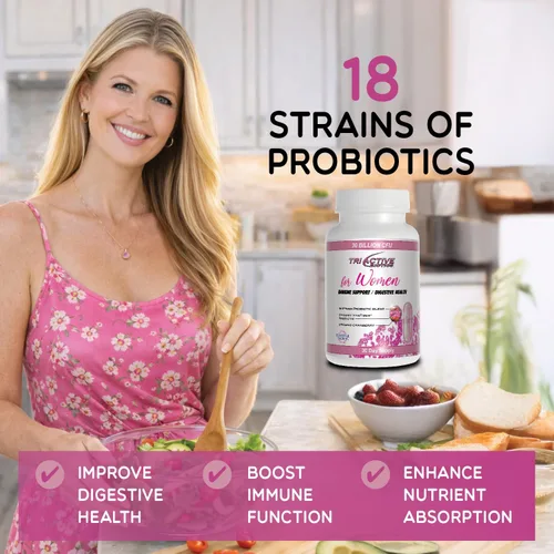 Miniatura 4 de Essential Source Triactive Biotics para mujeres - Probióticos para mujeres con 18 cepas, prebiótico orgánico VitaFiber y arándano para la salud