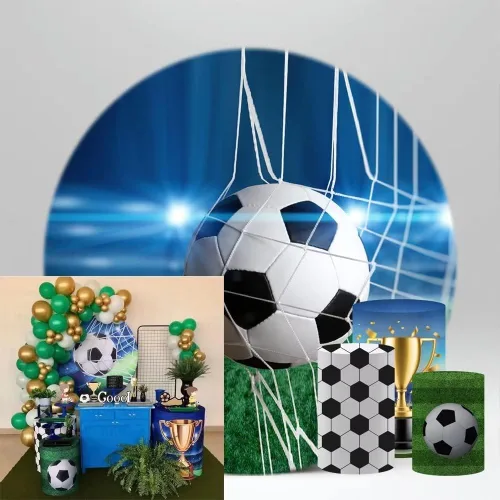 Miniatura 5 de Cubiertas de pedestal de campo de fútbol para decoración de fiesta de cumpleaños, proyector nocturno, tema deportivo, cubierta de zócalo, cubierta
