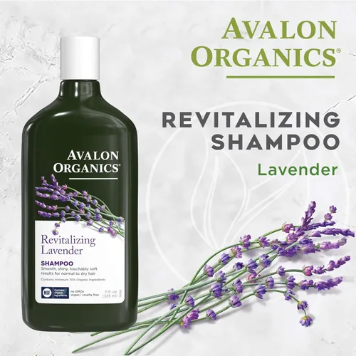 Miniatura 4 de Champú revitalizante de lavanda Avalon Organics, para cabello suave, brillante y agradable al tacto para cabello normal a seco, 11 onzas fluidas